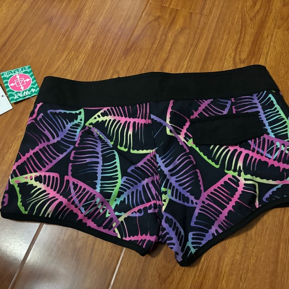 New! Maui And Sons Woman Swim Shorts Size 5 Black - Picture 4 of 6